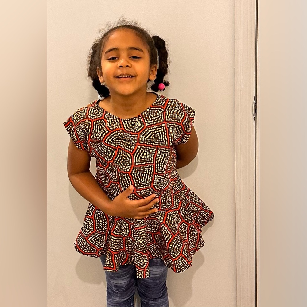 Big girl African print blouse. 100% cotton